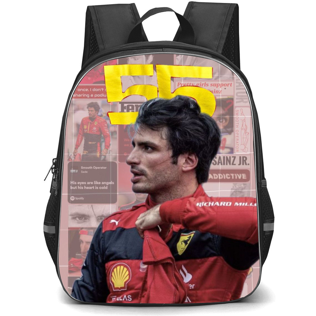F1 Formula One Carlos Sainz Backpack StudentPack - Side View Portrait