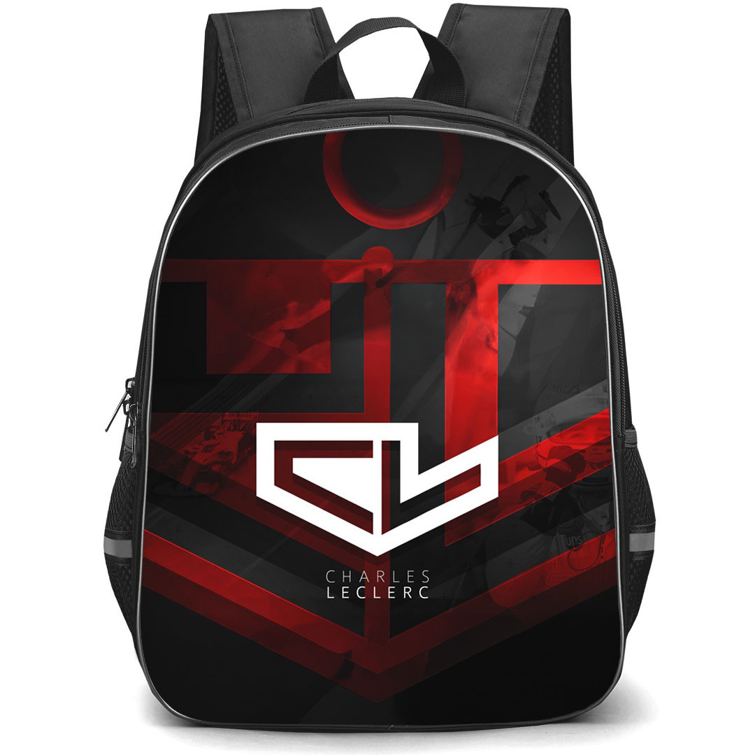 F1 Formula One Charles Leclerc Backpack StudentPack - Charles Leclerc Logo On Graphic Art