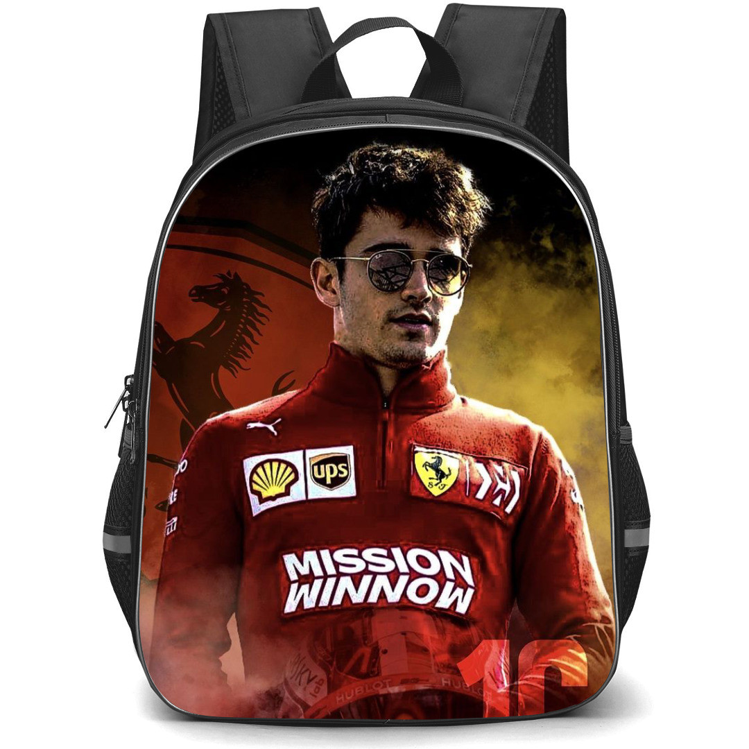 F1 Formula One Charles Leclerc Backpack StudentPack - Wearing Shades Overlay Art