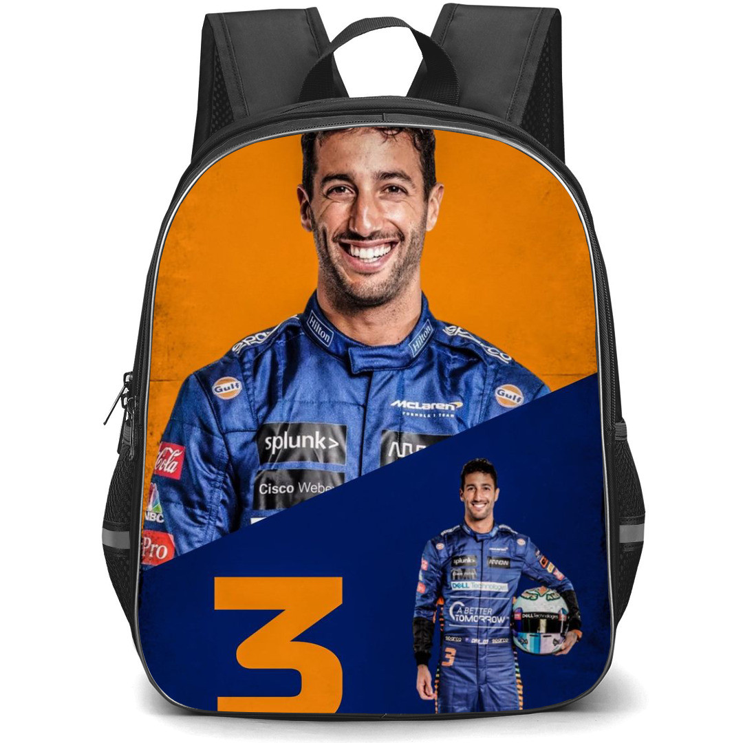 F1 Formula One Daniel Ricciardo Backpack StudentPack - Blue and Yellow Poster