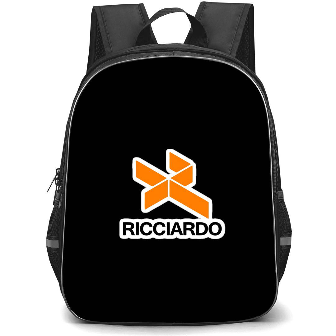 F1 Formula One Daniel Ricciardo Backpack StudentPack - Daniel Ricciardo Logo On Black Background