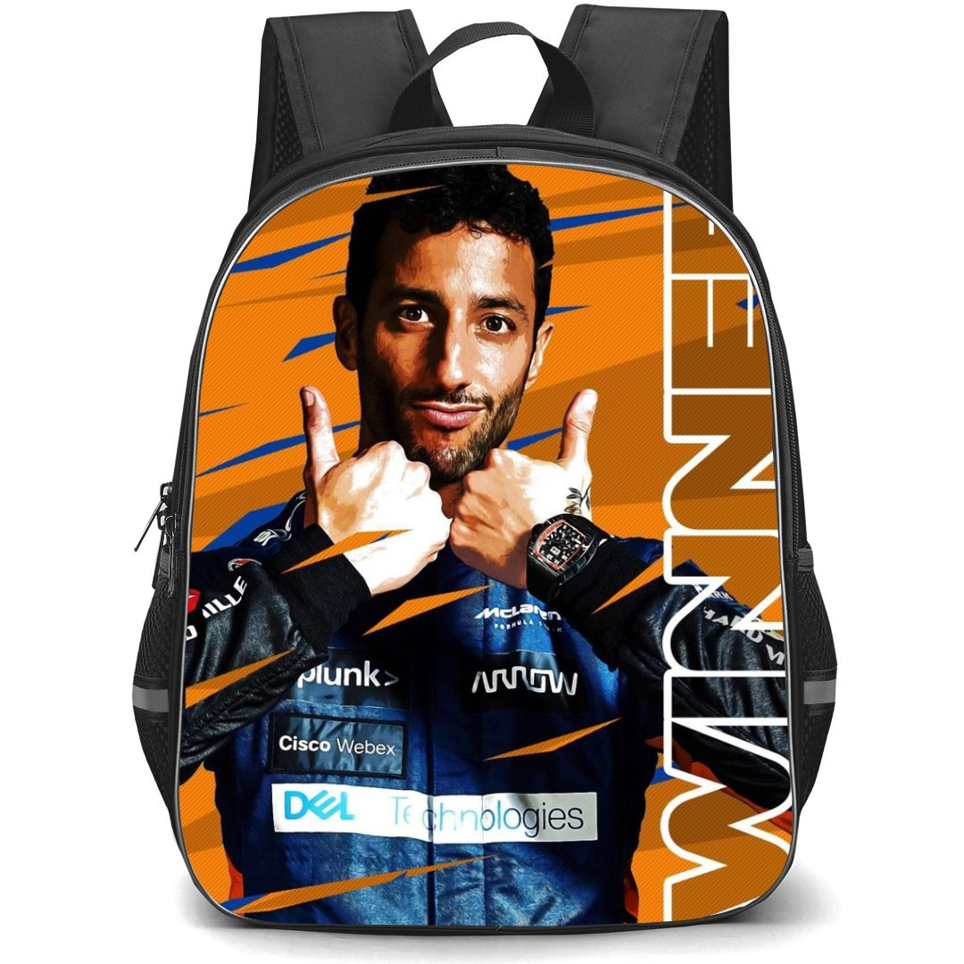 F1 Formula One Daniel Ricciardo Backpack StudentPack - Race Winner Cartoon Poster