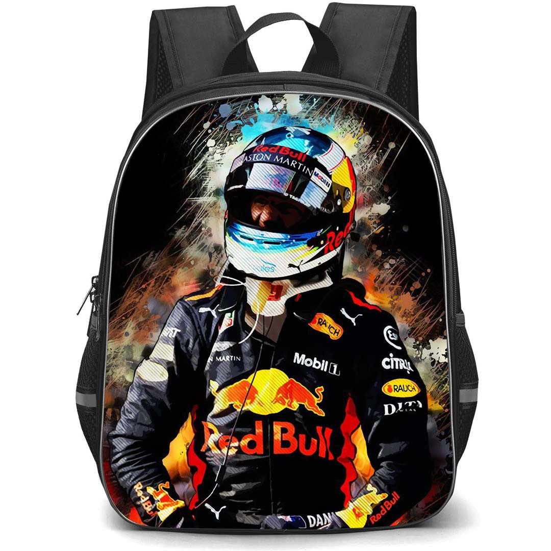 F1 Formula One Daniel Ricciardo Backpack StudentPack - Daniel Ricciardo Standing Illustration Art