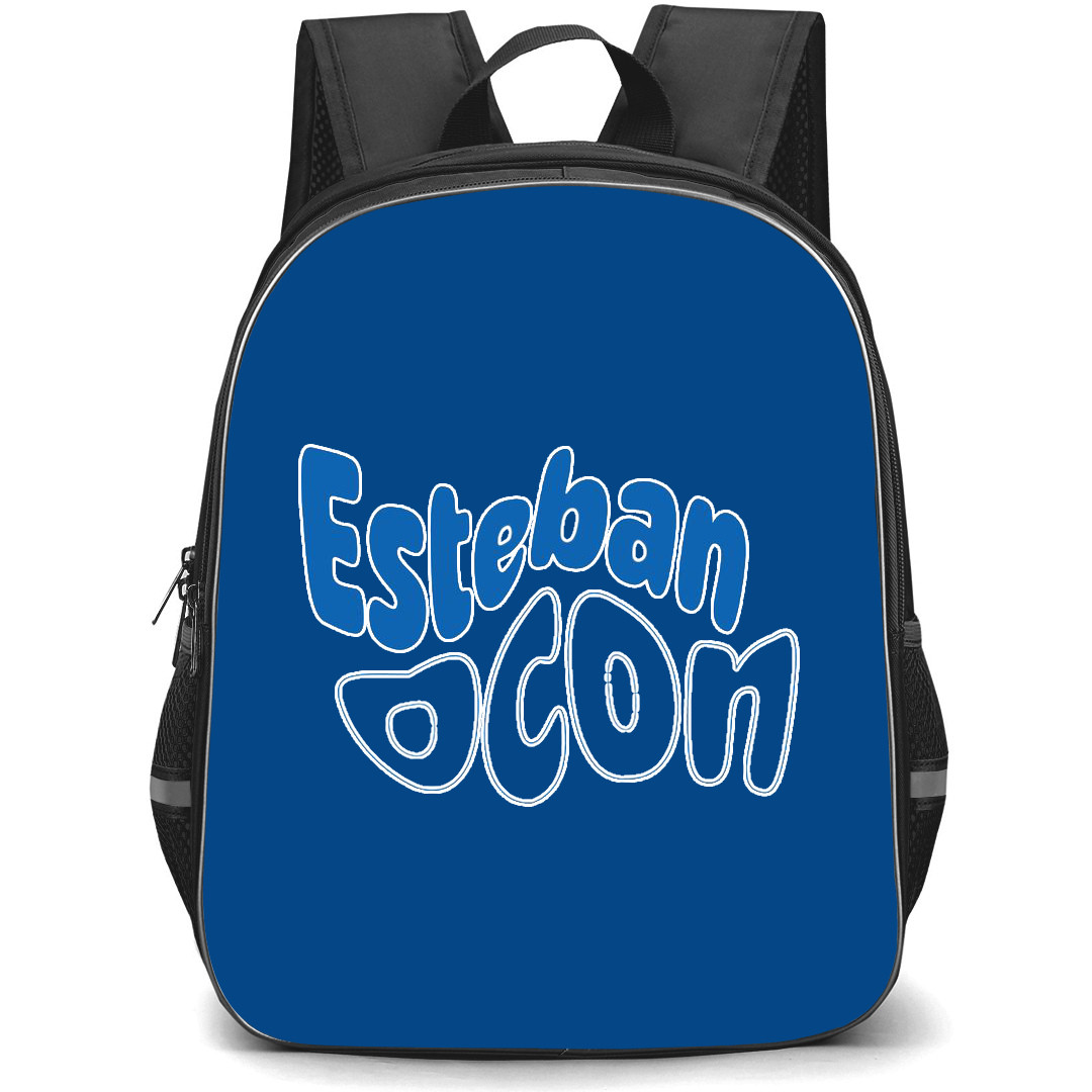 F1 Formula One Esteban Ocon Backpack StudentPack - Blue Text Sticker Art
