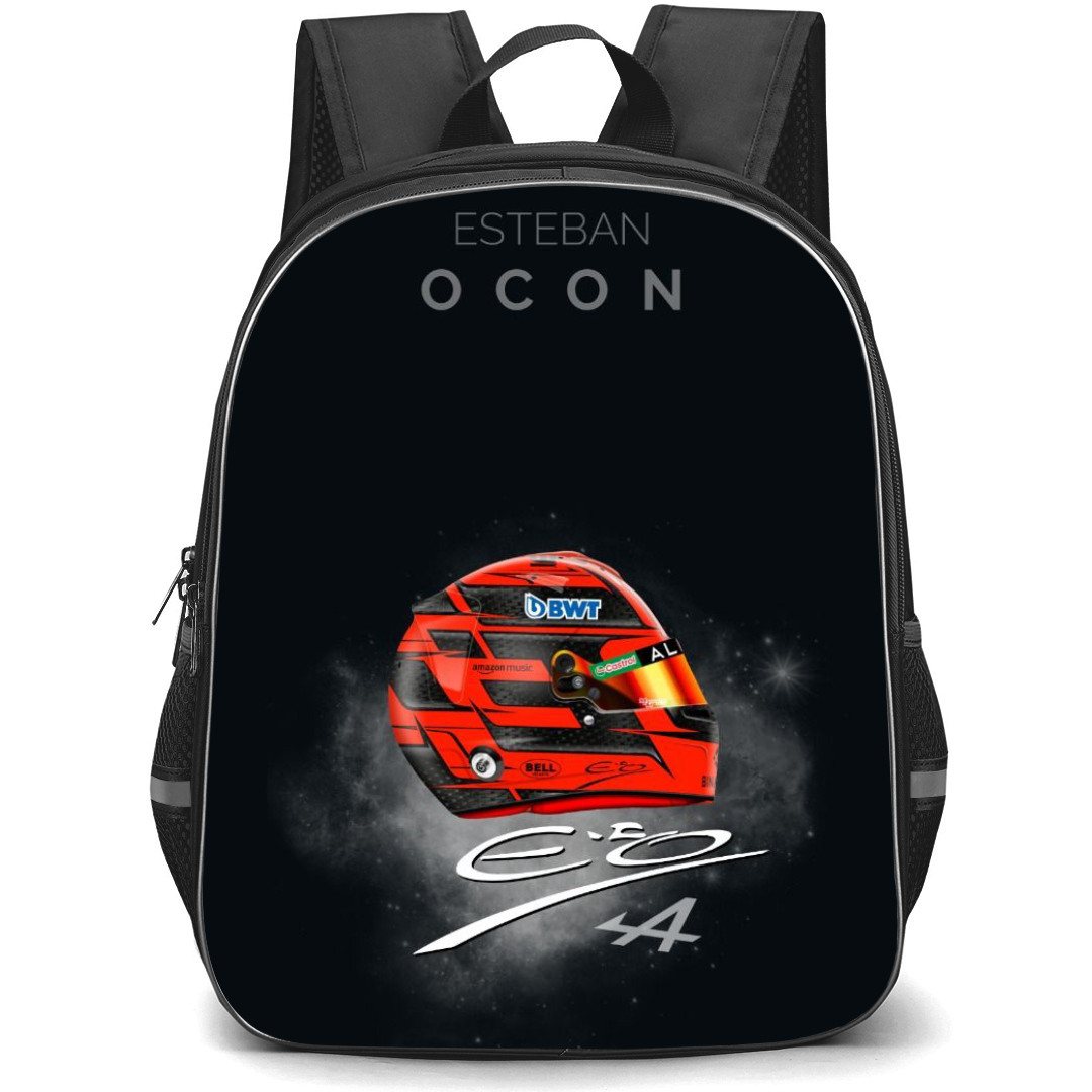 F1 Formula One Esteban Ocon Backpack StudentPack - Helmet with Signature Poster
