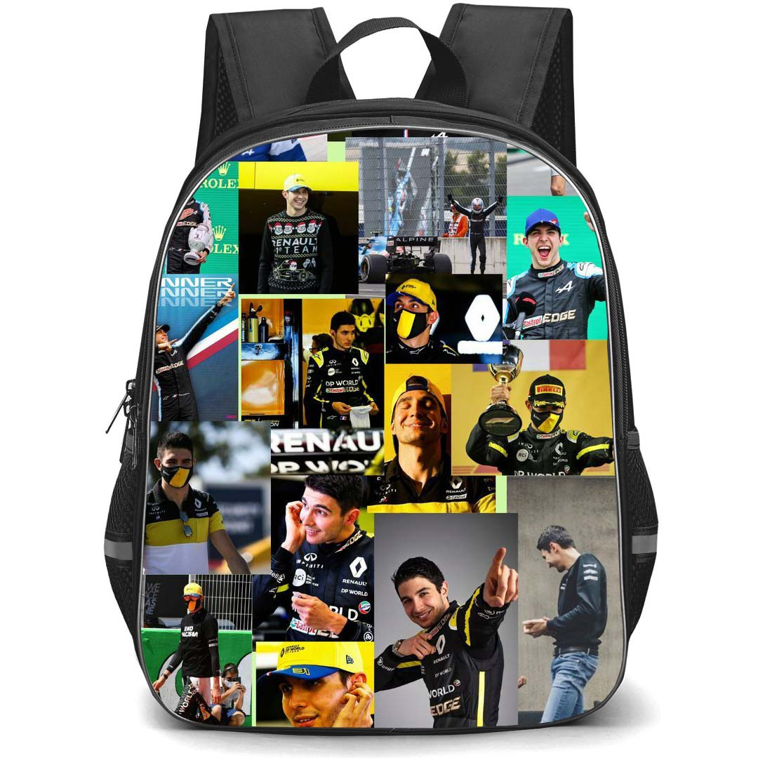 F1 Formula One Esteban Ocon Backpack StudentPack - Esteban Ocon Portrait Collage