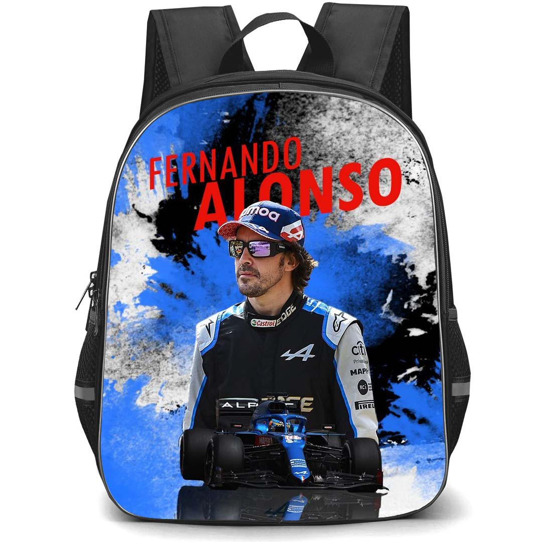 F1 Formula One Fernando Alonso Backpack StudentPack - Fernando Alonso Alpine F1 Team 2021 Poster