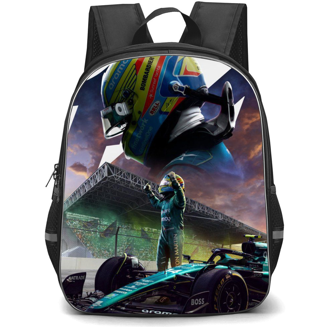 F1 Formula One Fernando Alonso Backpack StudentPack - Animated 3d Art