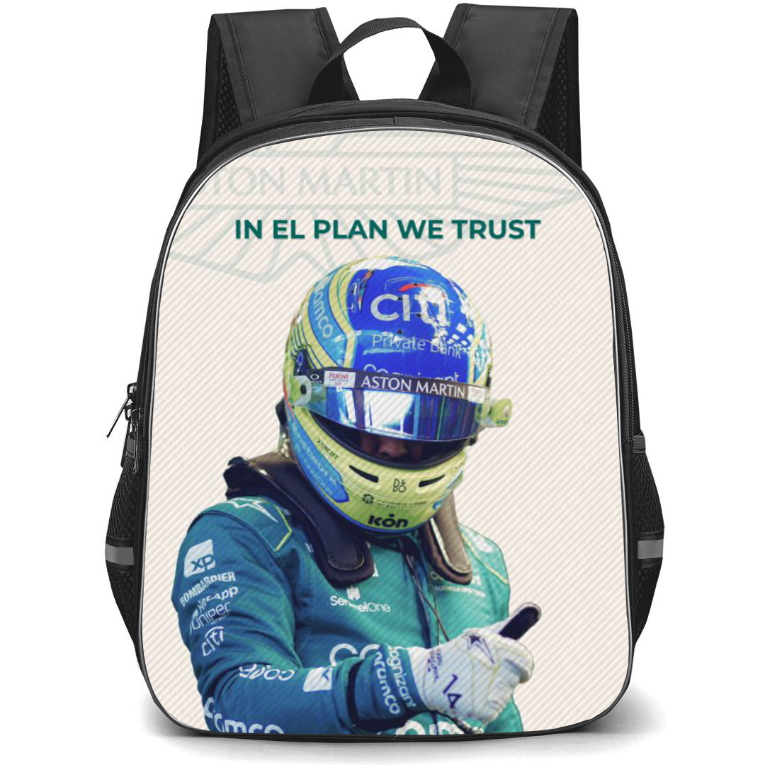 F1 Formula One Fernando Alonso Backpack StudentPack - Minimalist Quotes Art