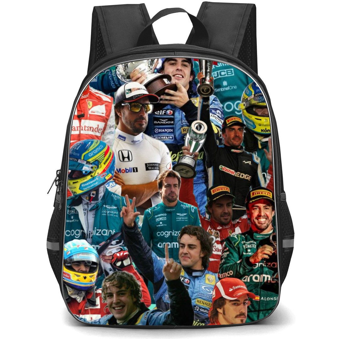 F1 Formula One Fernando Alonso Backpack StudentPack - Winning Moments Collage