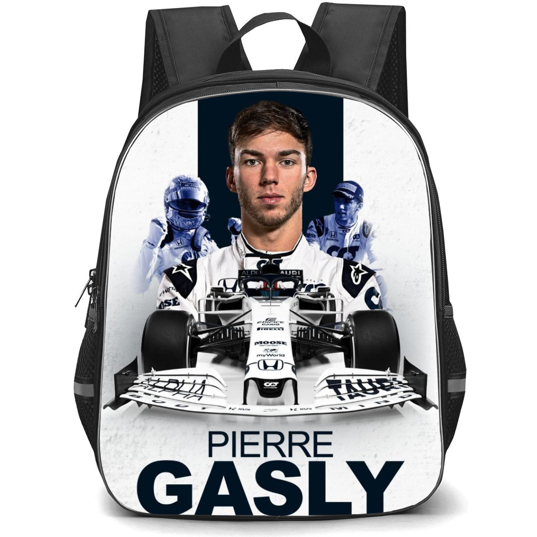F1 Formula One Pierre Gasly Backpack StudentPack - Fierce Portrait White Background