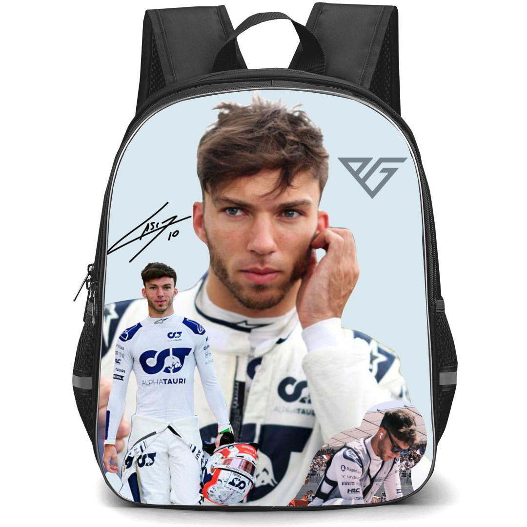 F1 Formula One Pierre Gasly Backpack StudentPack - Minimalist Logo Portrait
