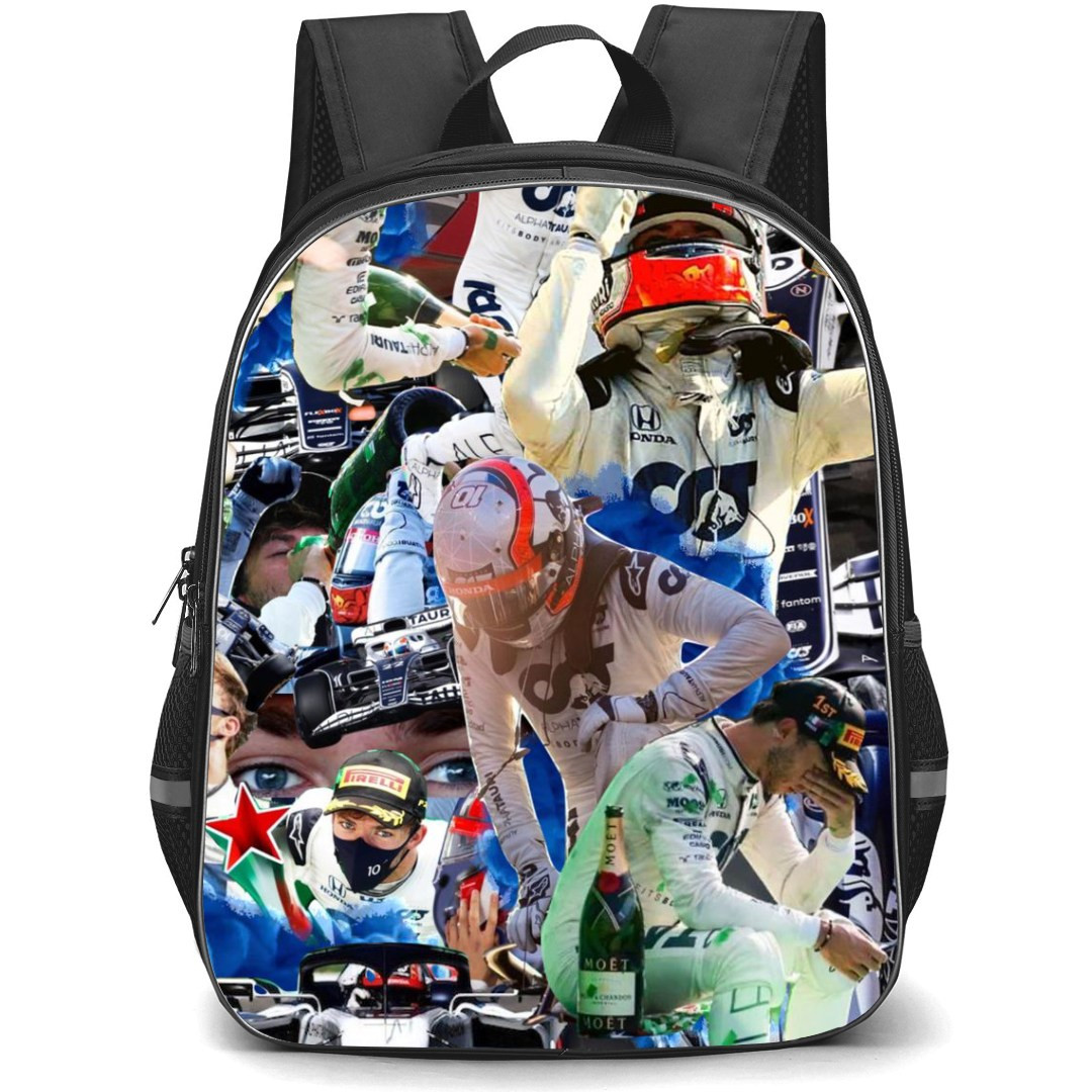 F1 Formula One Pierre Gasly Backpack StudentPack - Moments Collage Art