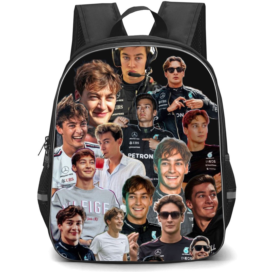 F1 Formula One George Russell Backpack StudentPack - Collage Black Background