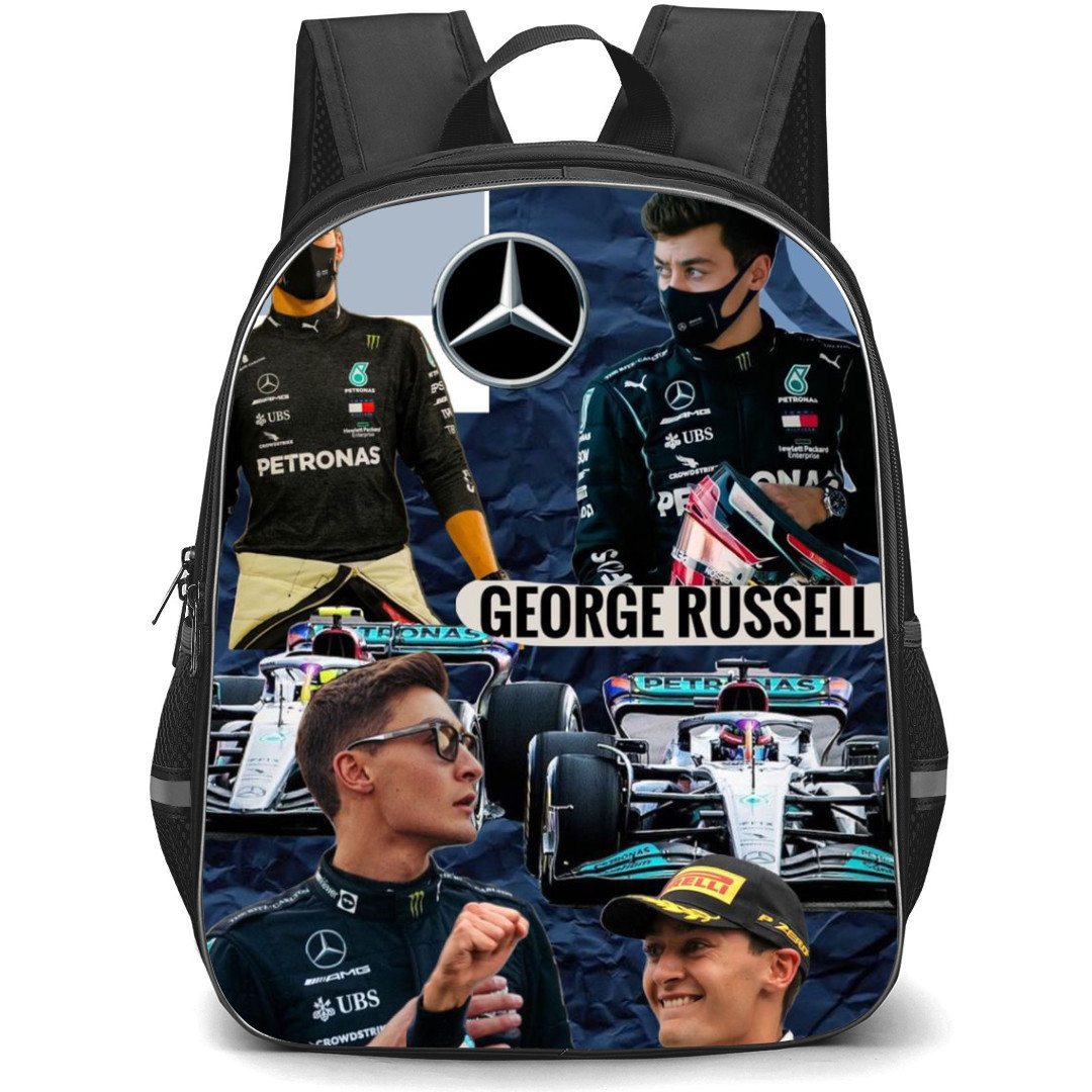 F1 Formula One George Russell Backpack StudentPack - Petron Collage Art
