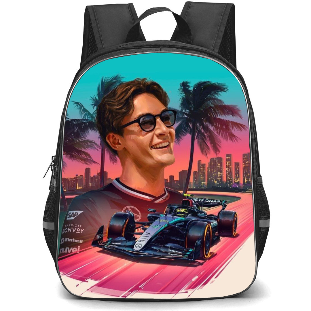 F1 Formula One George Russell Backpack StudentPack - Retro Overlay Art