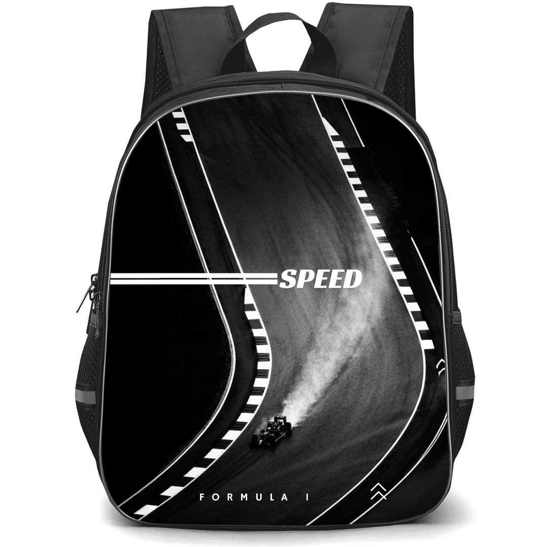 F1 Formula One Backpack StudentPack - F1 Formula One Gayscale Speed Poster