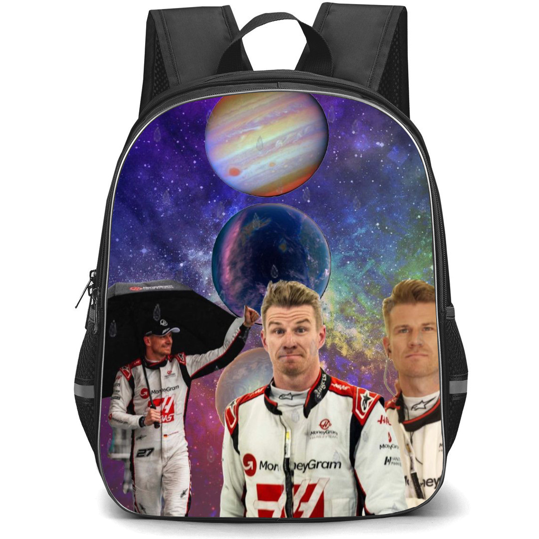 F1 Formula One Nico Hulkenberg Backpack StudentPack - Collage Planets Background