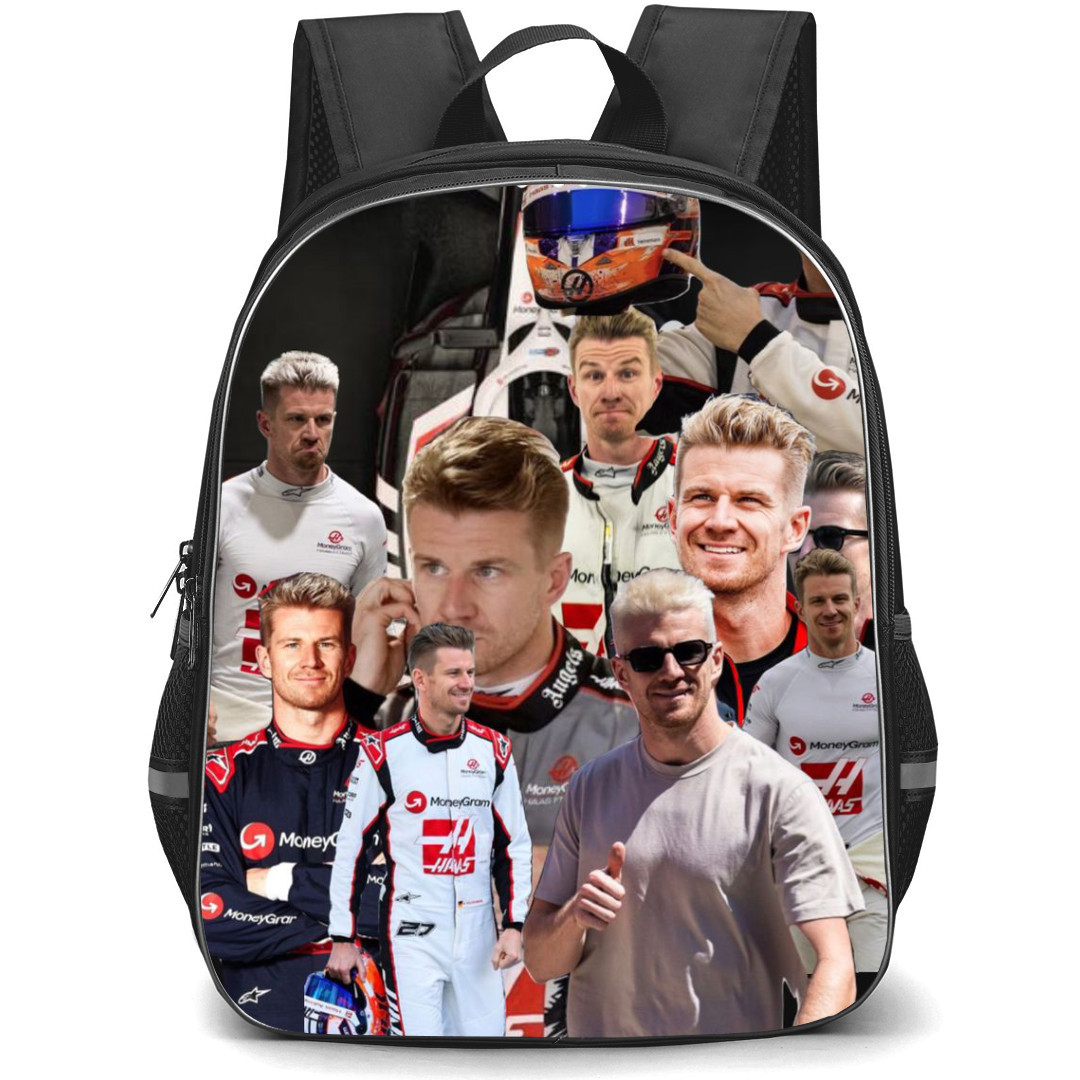 F1 Formula One Nico Hulkenberg Backpack StudentPack - Collage Poster Black Background
