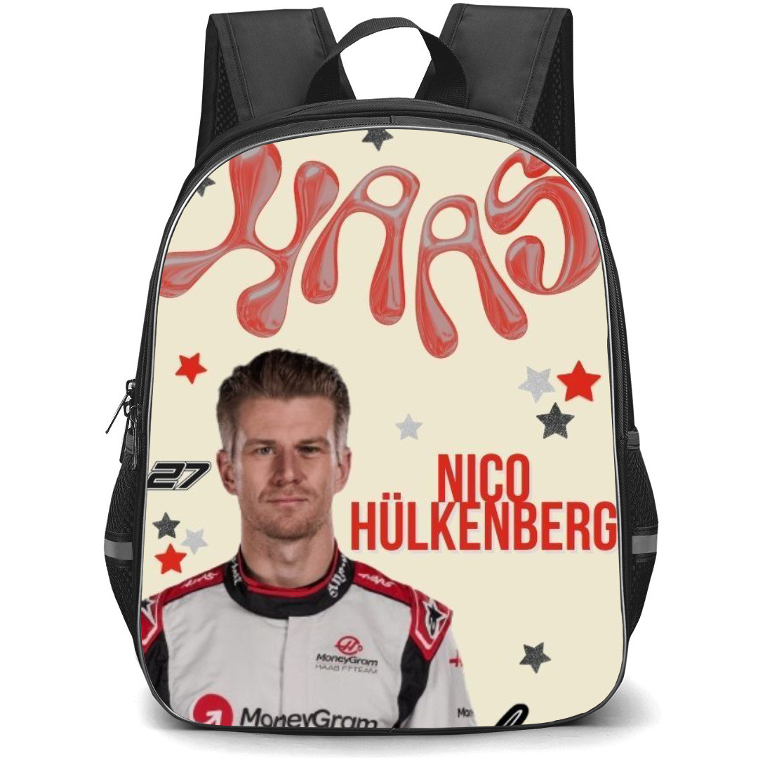 F1 Formula One Nico Hulkenberg Backpack StudentPack - Liquid Metal Portrait
