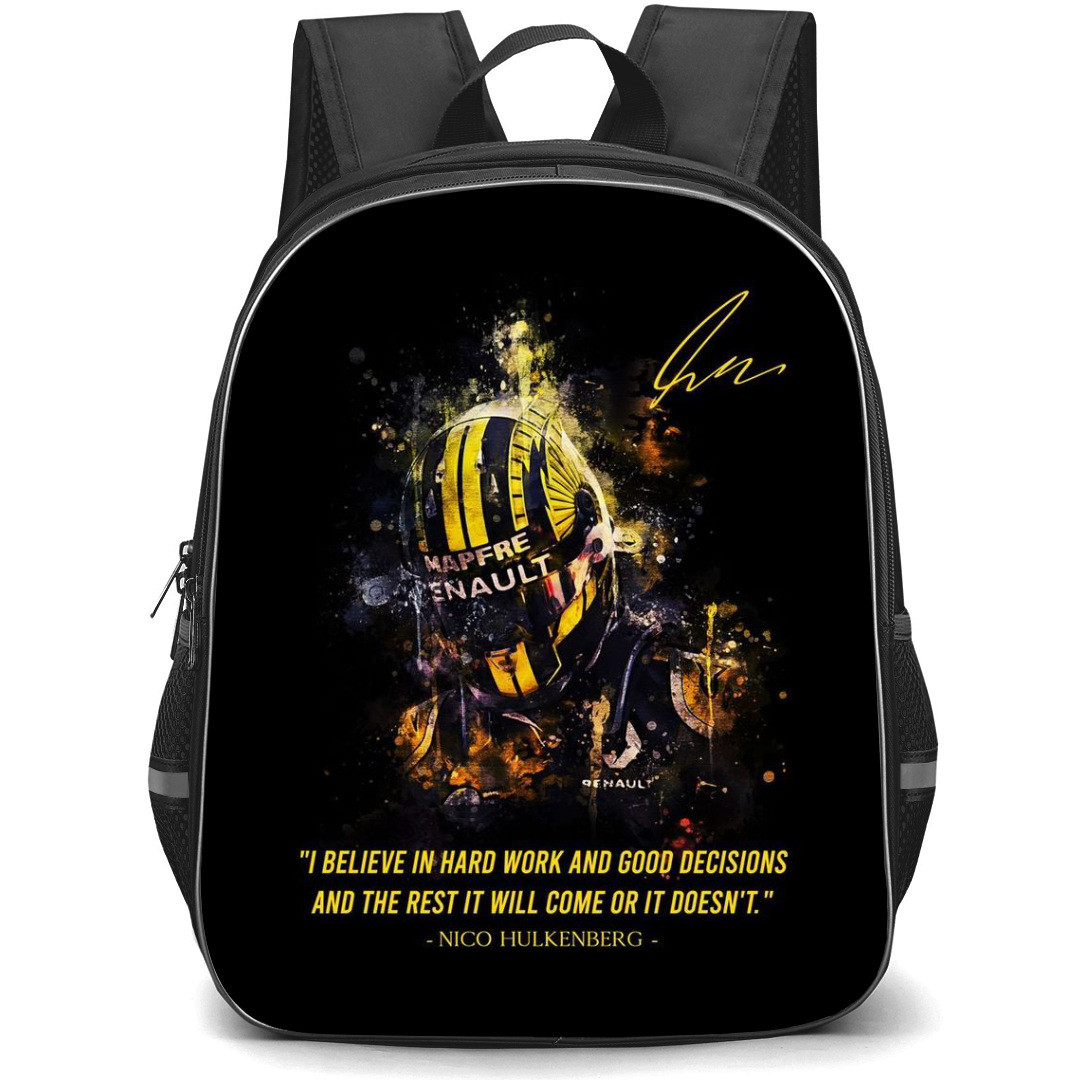 F1 Formula One Nico Hulkenberg Backpack StudentPack - Quotes Art Poster