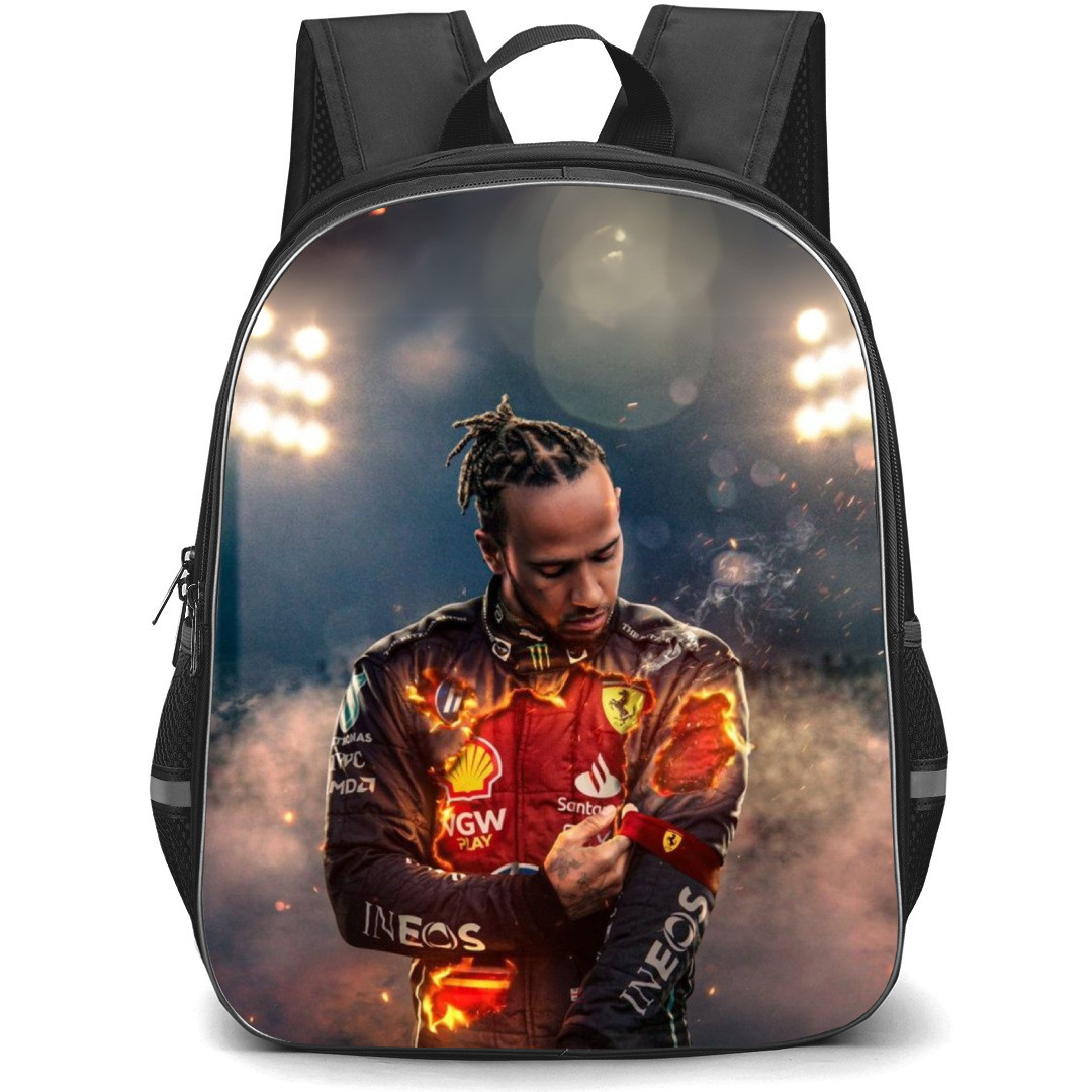 F1 Formula One Lewis Hamilton Backpack StudentPack - Lewis Hamilton On Fire Poster