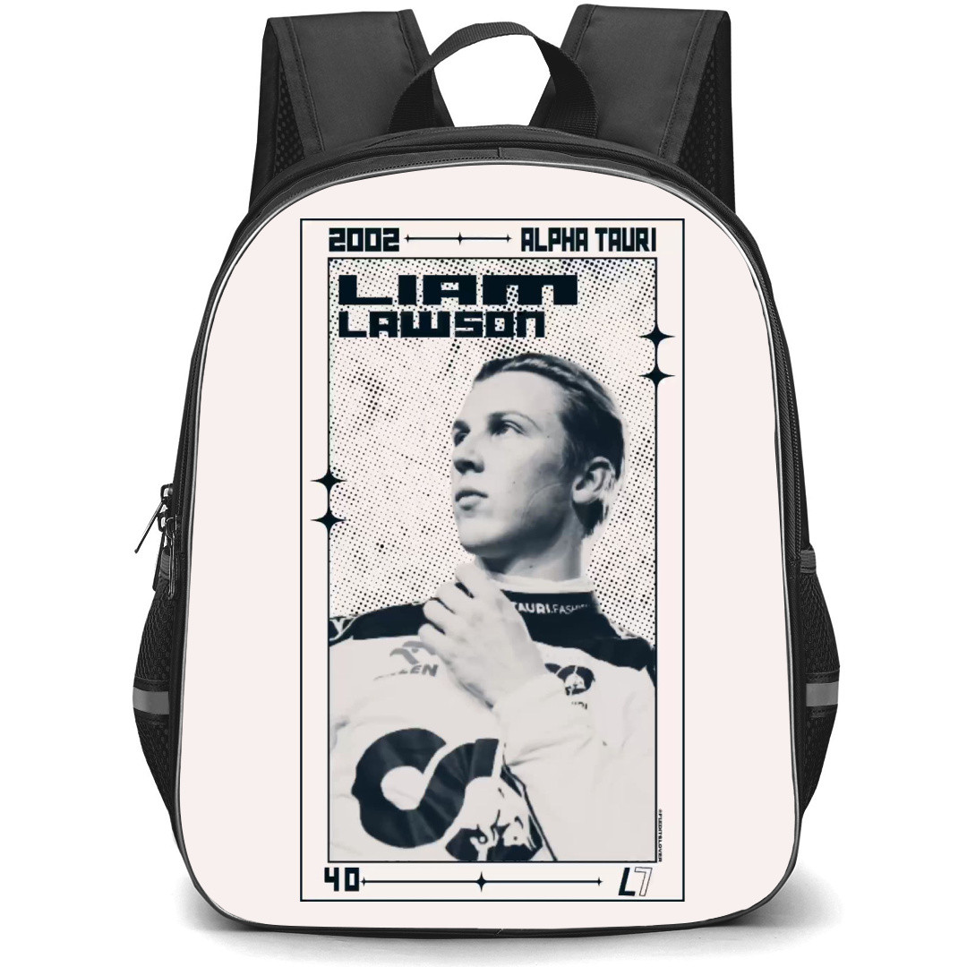 F1 Formula One Liam Lawson Backpack StudentPack - Liam Lawson Grayscale Vintage 2002 Sticker