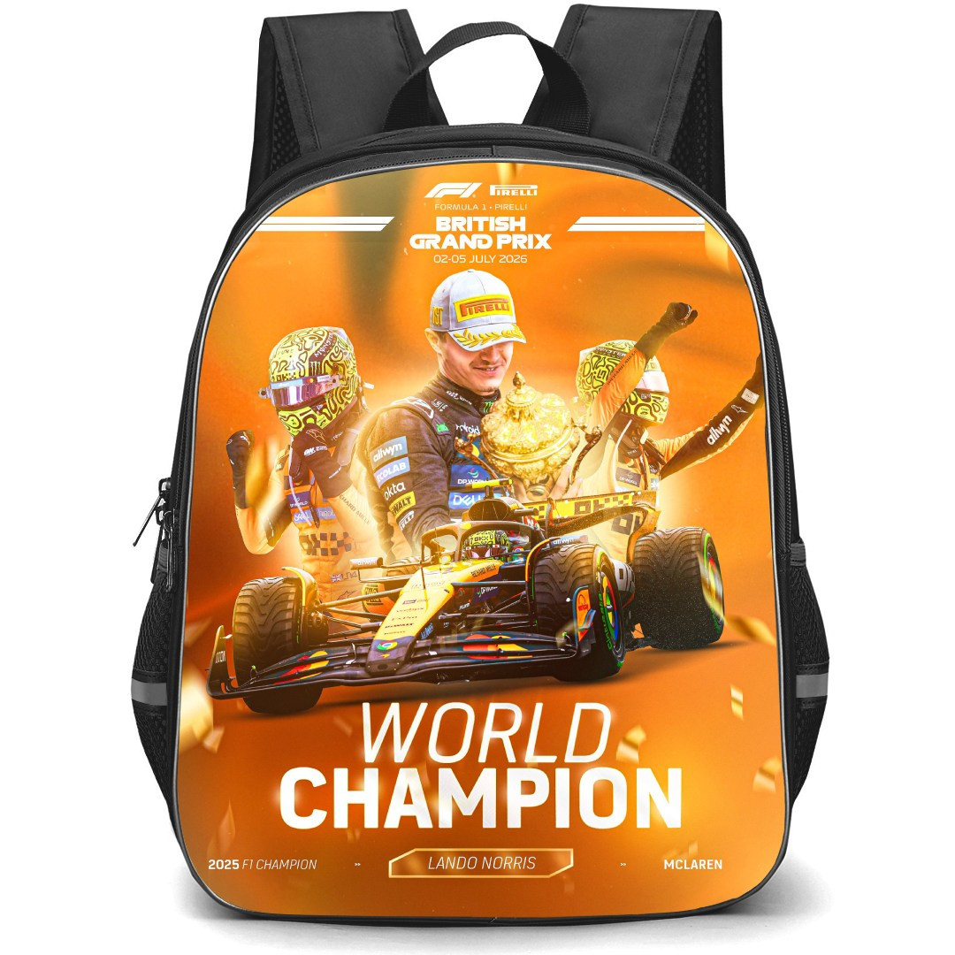F1 Formula One Lando Norris Backpack School Bag StudentPack - British Grand Prix Poster