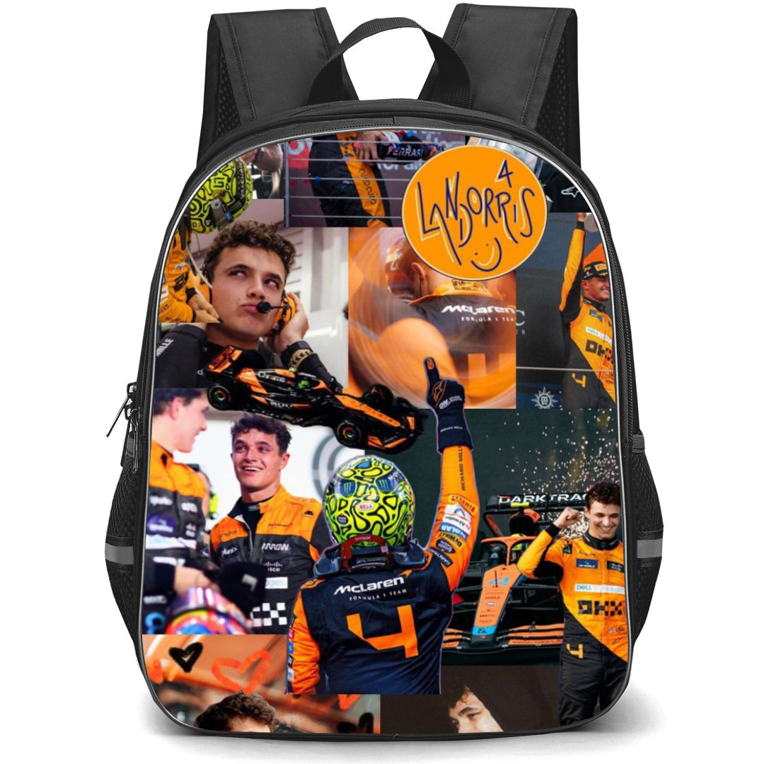 F1 Formula One Lando Norris Backpack StudentPack - Collage Art