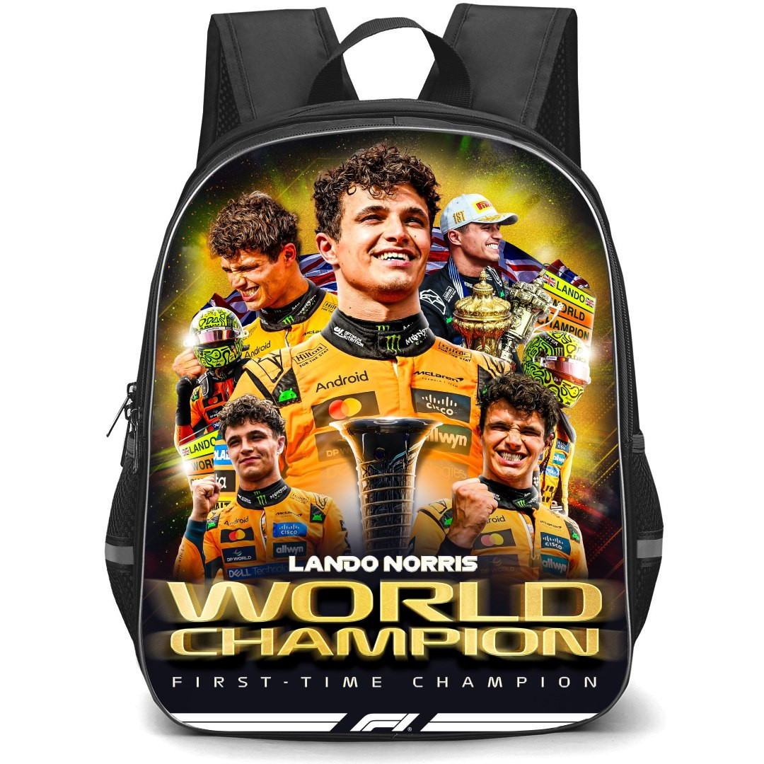 F1 Formula One Lando Norris Backpack School Bag StudentPack - First Time Champion Poster