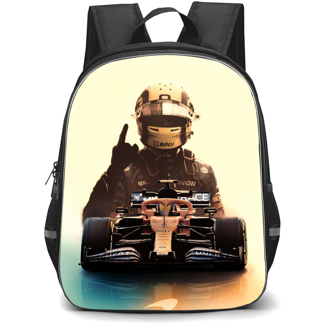 F1 Formula One Lando Norris Backpack StudentPack - Minimalist Animated Portrait