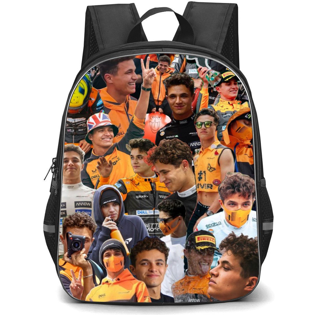 F1 Formula One Lando Norris Backpack StudentPack - Orange Fit Collage Art