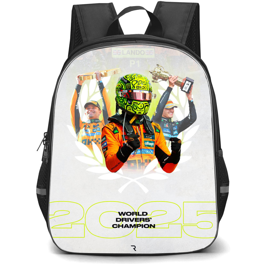 F1 Formula One Lando Norris Backpack School Bag StudentPack - World Champion Lime Green Poster