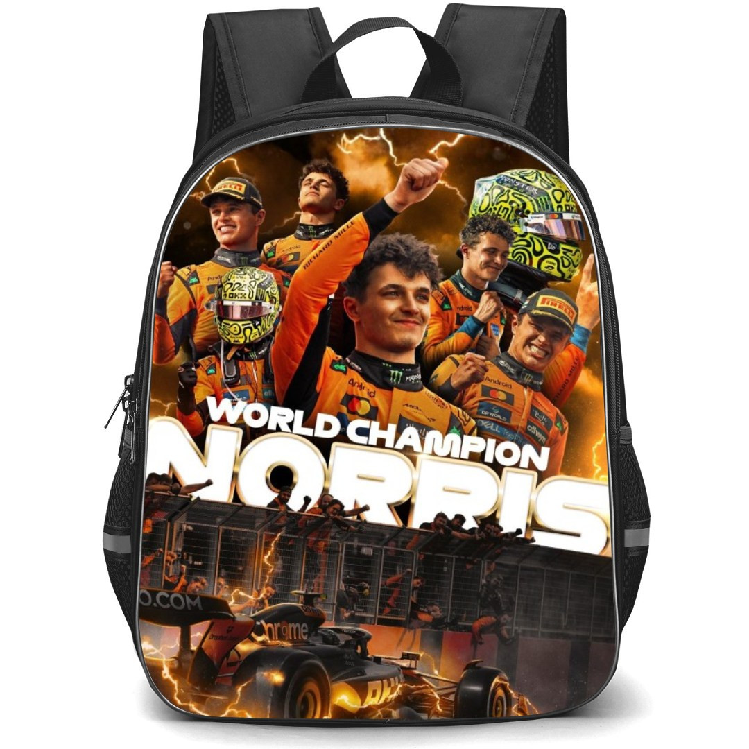 F1 Formula One Lando Norris Backpack School Bag StudentPack - World Champion Thunder Poster