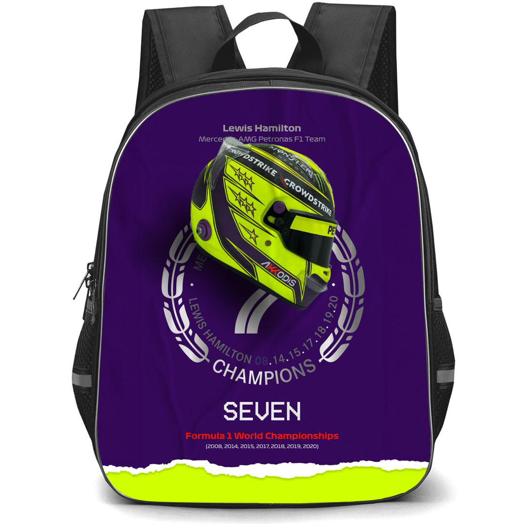 F1 Formula One Lewis Hamilton Backpack StudentPack - Lewis Hamilton 7 Times Formula One Champion Poster