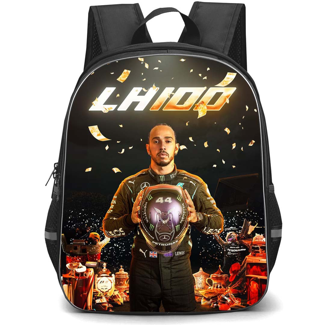 F1 Formula One Lewis Hamilton Backpack StudentPack - Lewis Hamilton Holding Helmet Poster