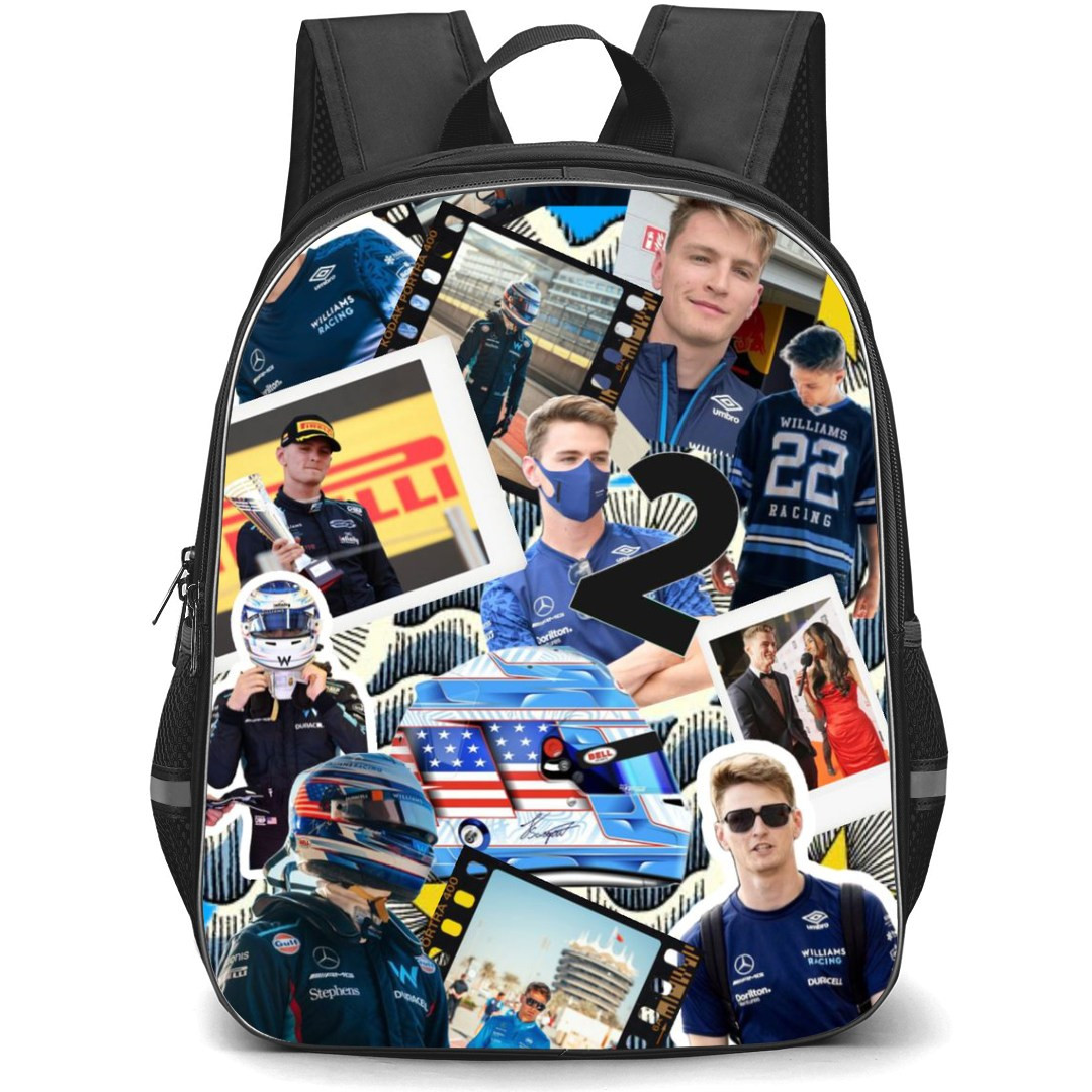 F1 Formula One Logan Sargeant Backpack StudentPack - Film Collage Art