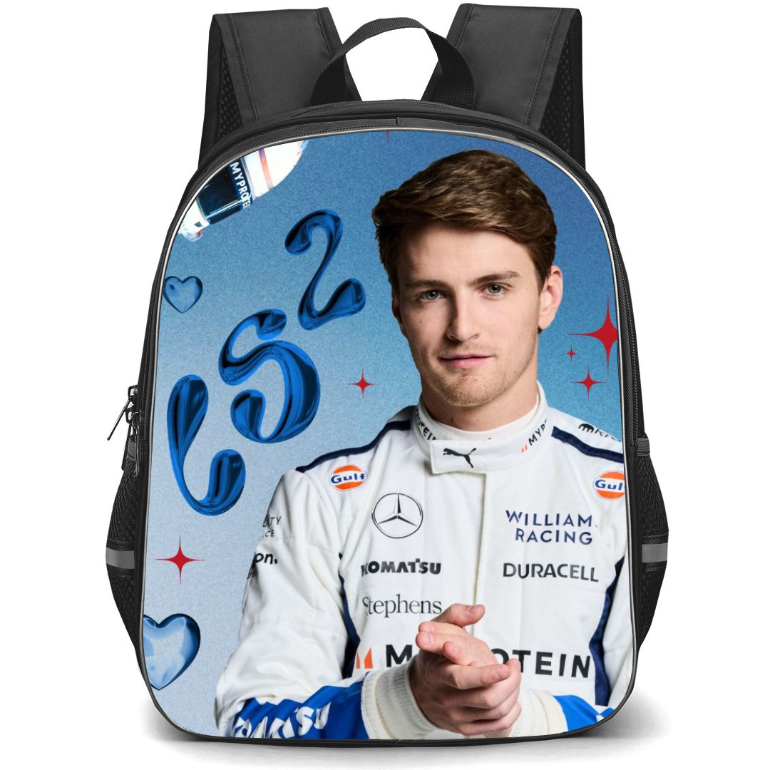 F1 Formula One Logan Sargeant Backpack StudentPack - Liquid Metal Deisgn Poster