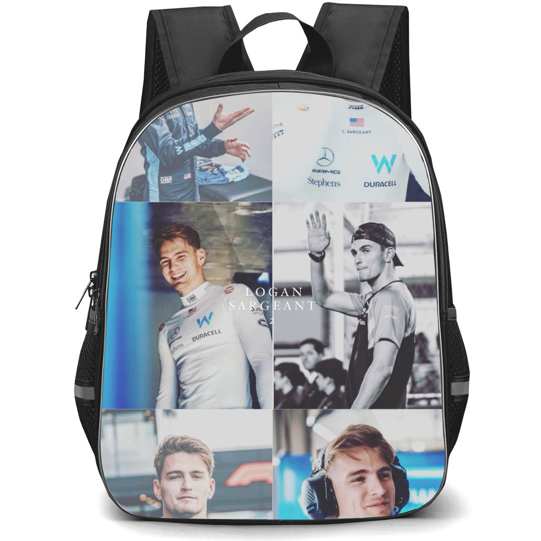 F1 Formula One Logan Sargeant Backpack StudentPack - Six Frames Collage