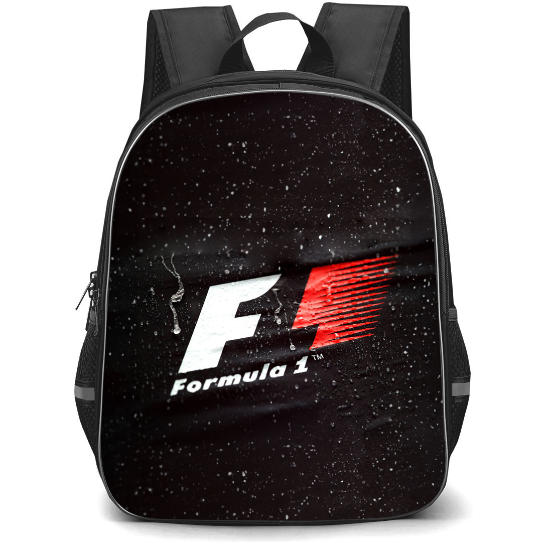 F1 Formula One Backpack StudentPack - F1 Formula One Logo On Wet Dark Background
