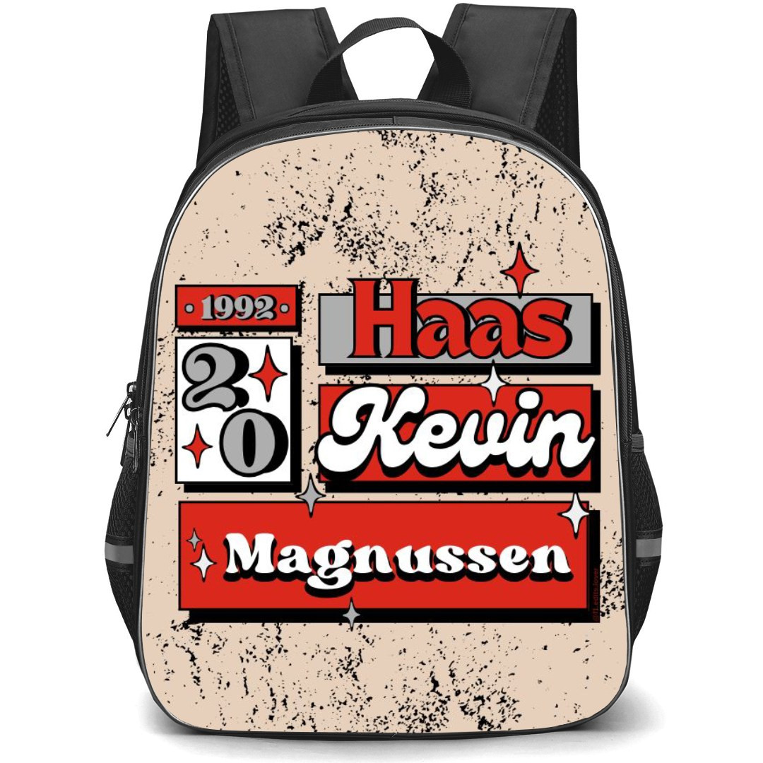 F1 Formula One Kevin Magnussen Backpack StudentPack - Aesthetic Text Frame