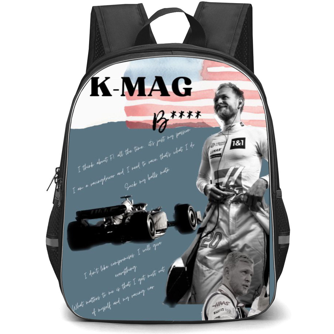 F1 Formula One Kevin Magnussen Backpack StudentPack - Vintage Collage Poster