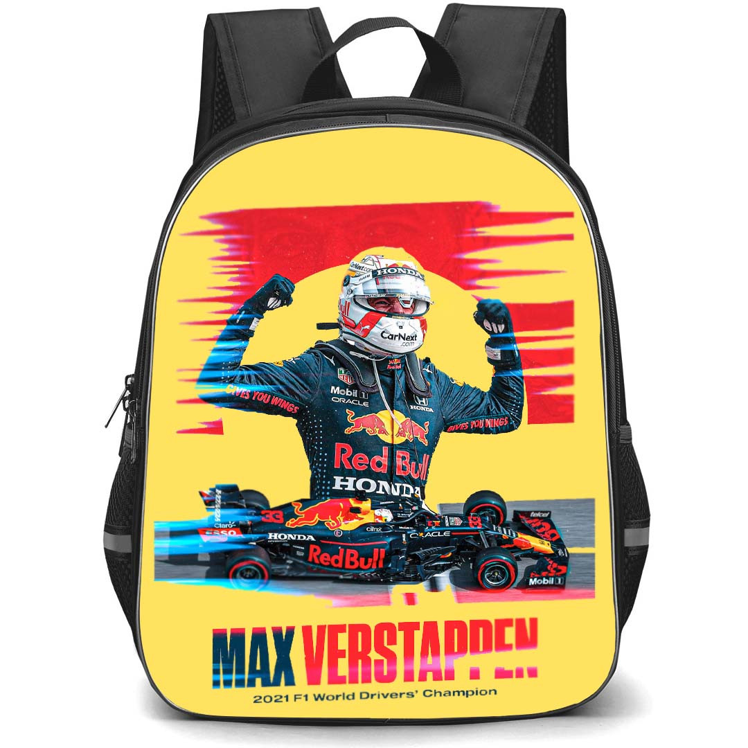 F1 Formula One Max Verstappen Backpack StudentPack - Max Verstappen 2021 F1 World Drivers Champion