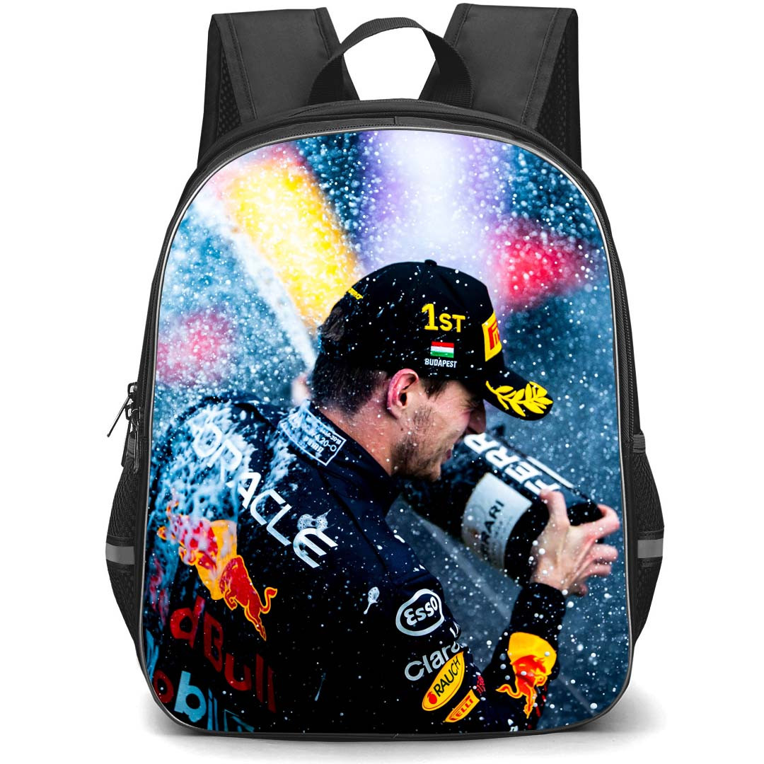 F1 Formula One Max Verstappen Backpack StudentPack - Max Verstappen Celebration Moment Poster