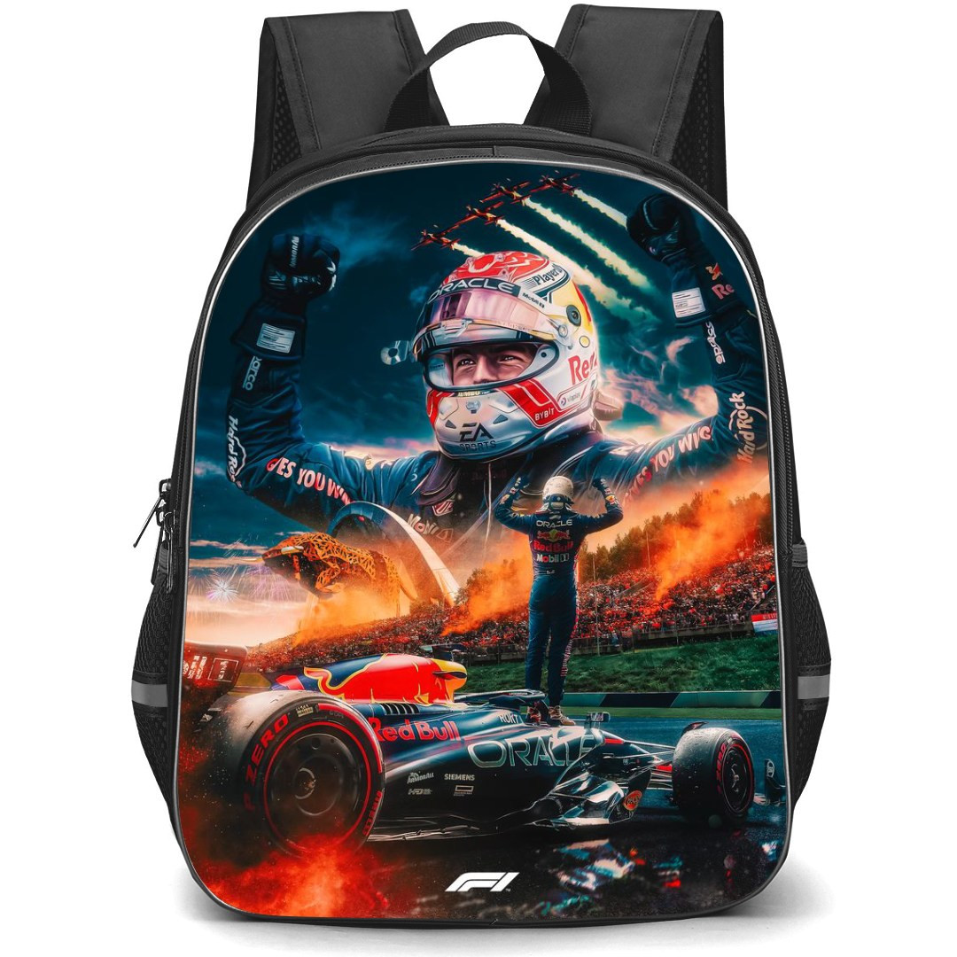F1 Formula One Max Verstappen Backpack StudentPack - Cinematic Winning Poster