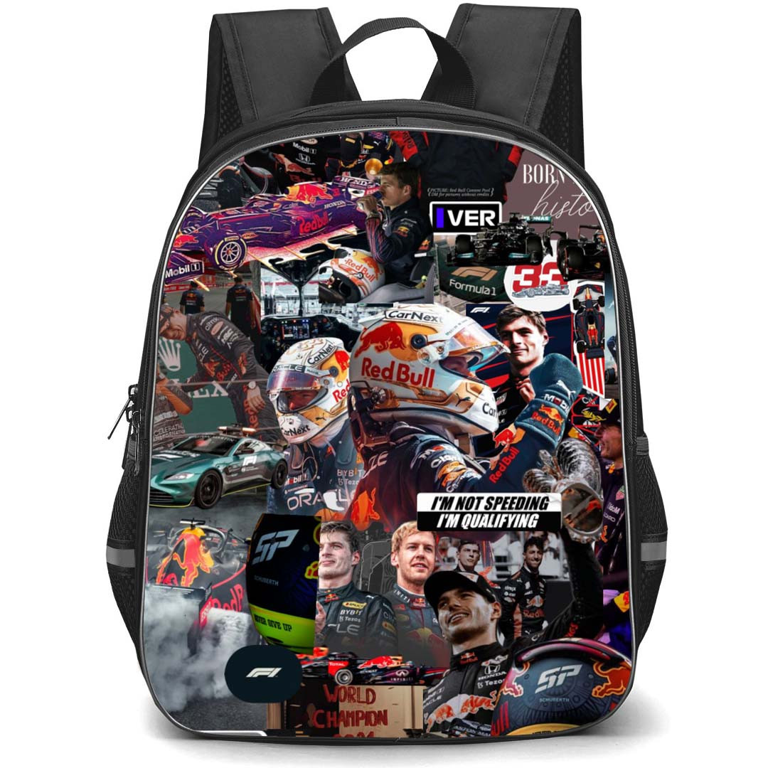 F1 Formula One Max Verstappen Backpack StudentPack - Max Verstappen Collage