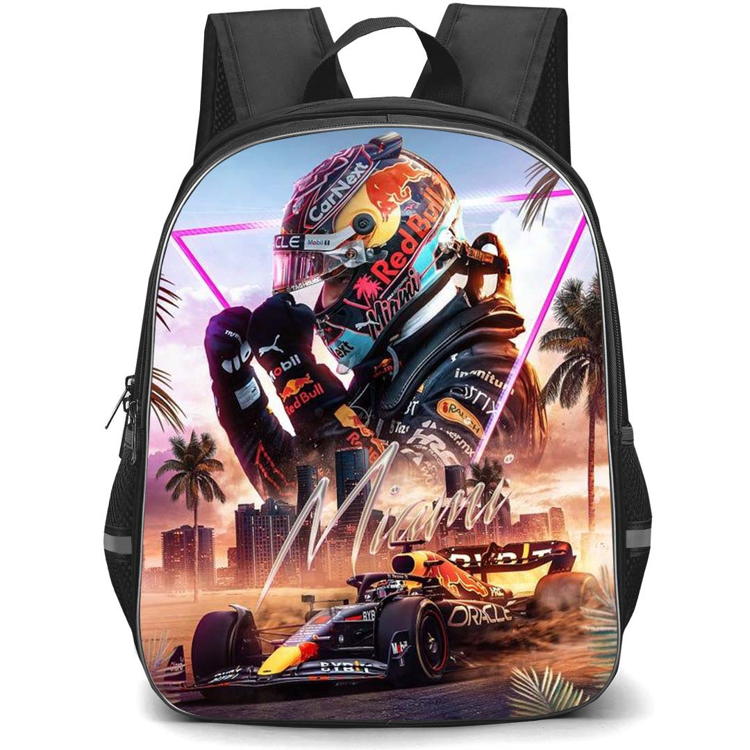 F1 Formula One Max Verstappen Backpack StudentPack - Max Verstappen Miami GP Winner Poster