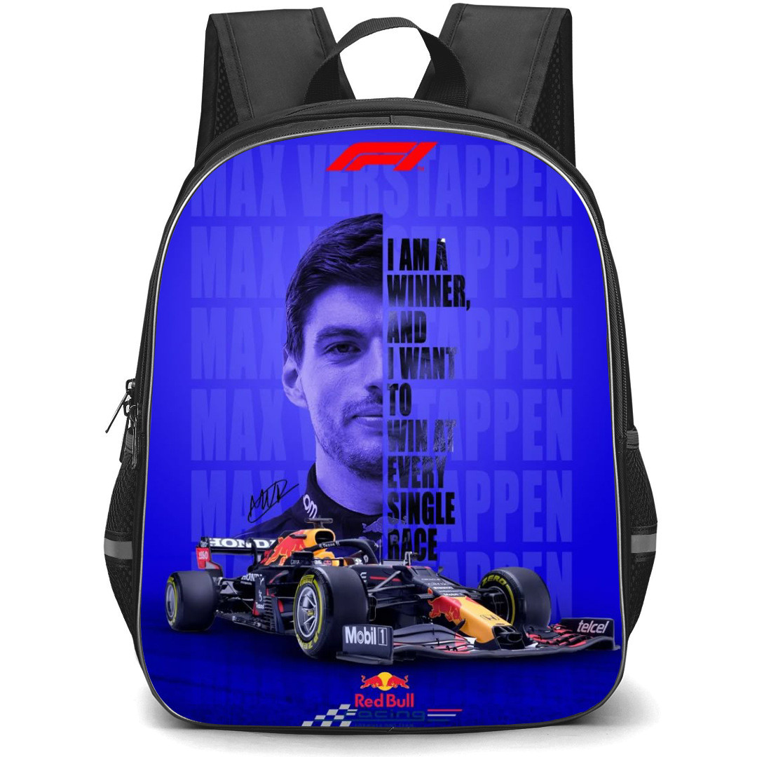 F1 Formula One Max Verstappen Backpack StudentPack - Max Verstappen I Am A Winner And I Want To Win Quote Word Art Sticker