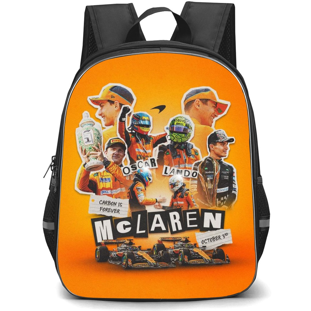 F1 Formula One McLaren Backpack StudentPack - McLaren Celebrate Happy October 3rd Sticker Orange Background