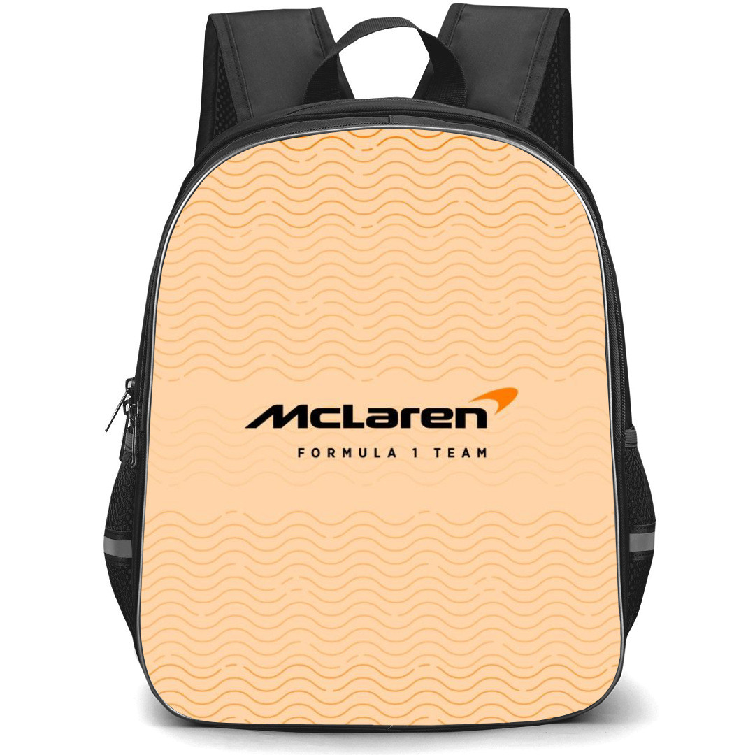 F1 Formula One McLaren Backpack StudentPack - McLaren F1 Team Logo On Beige Background